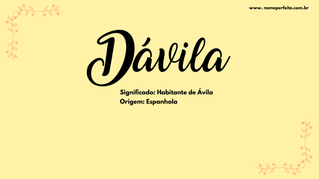 Significado do nome Dávila